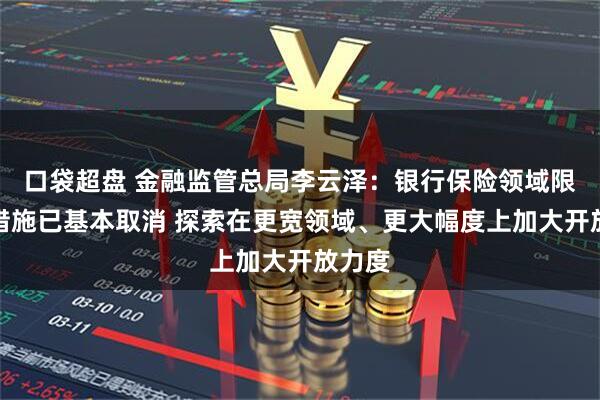 口袋超盘 金融监管总局李云泽：银行保险领域限制性措施已基本取消 探索在更宽领域、更大幅度上加大开放力度