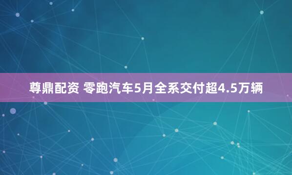 尊鼎配资 零跑汽车5月全系交付超4.5万辆